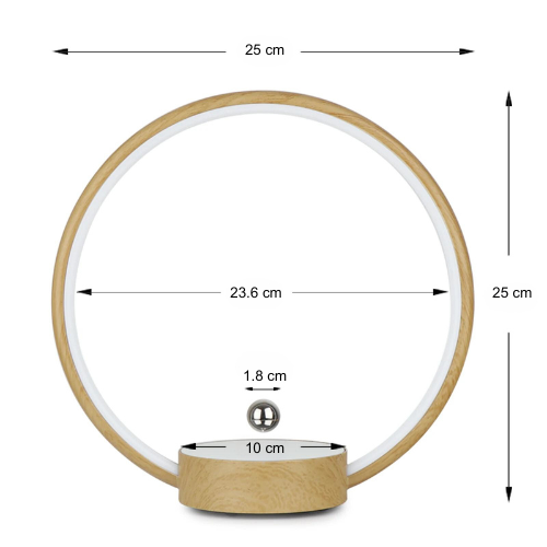Modern levitating lamp with glowing LED ring