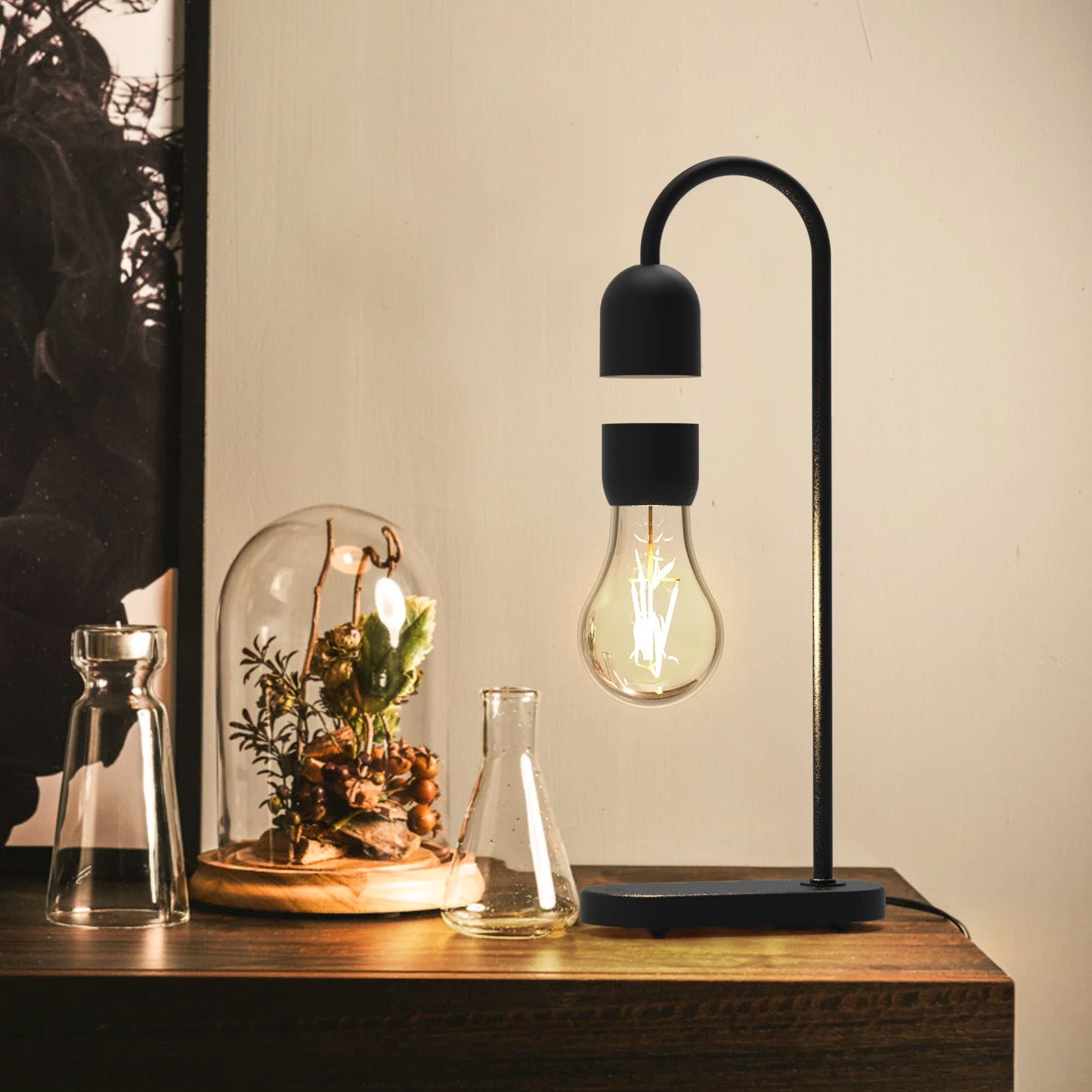 Unique levitating desk lamp with touch control